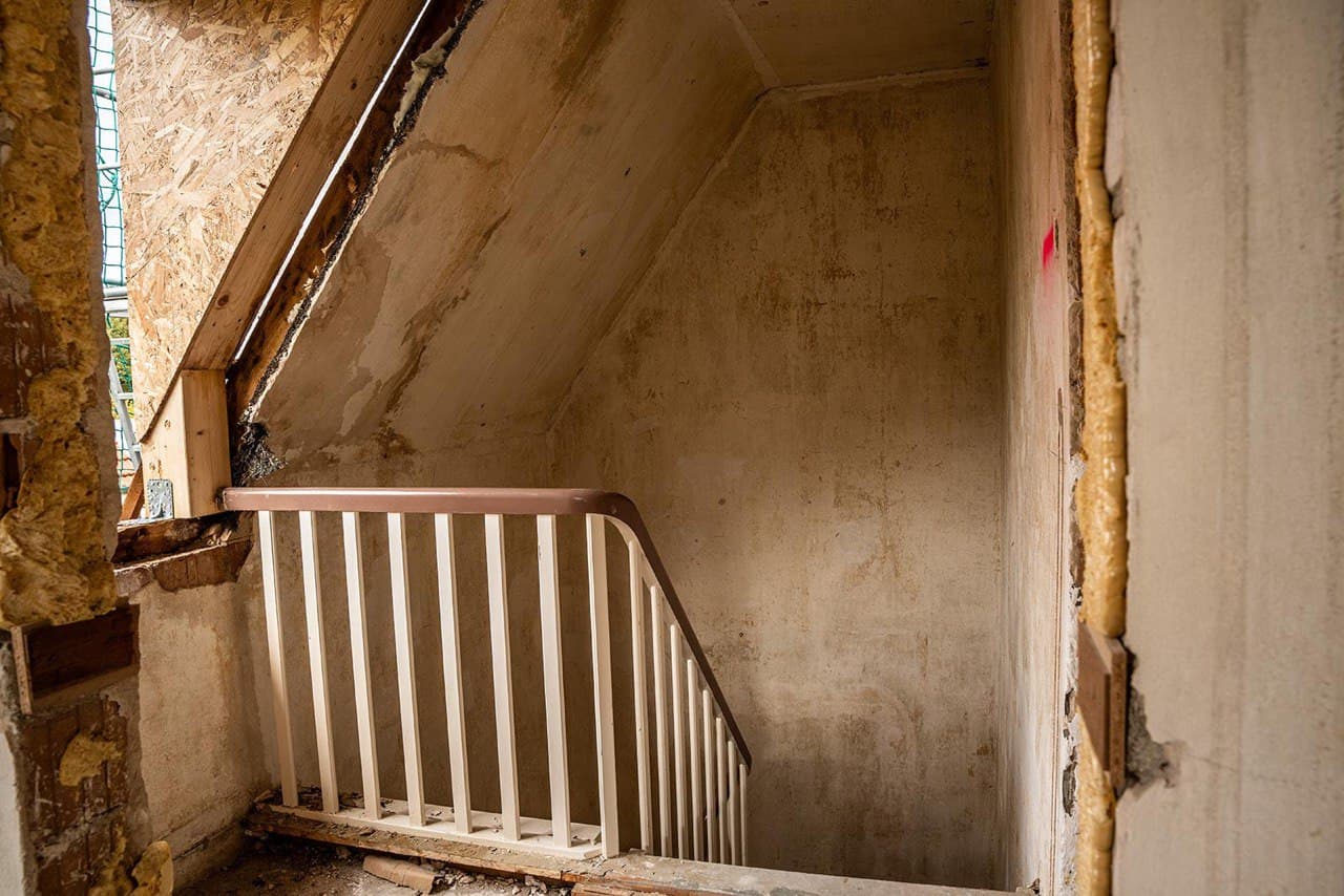 Treppenhaus nach Rückbau